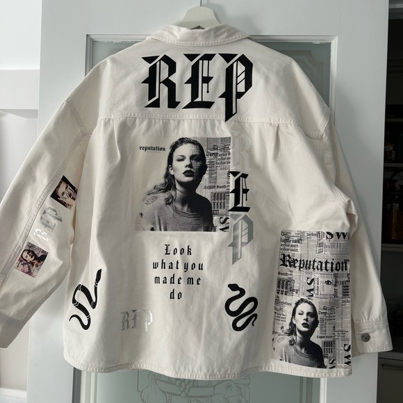 Custom made Taylor Swift Reputation denim jacket XL - Picture 2 of 13
